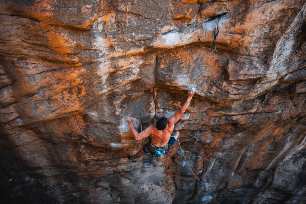 Derwood climbing the Fortress